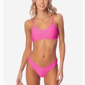 Maaji Radiant Pink Splendour Regular Rise Thin Side Bikini Bottom (reversible)